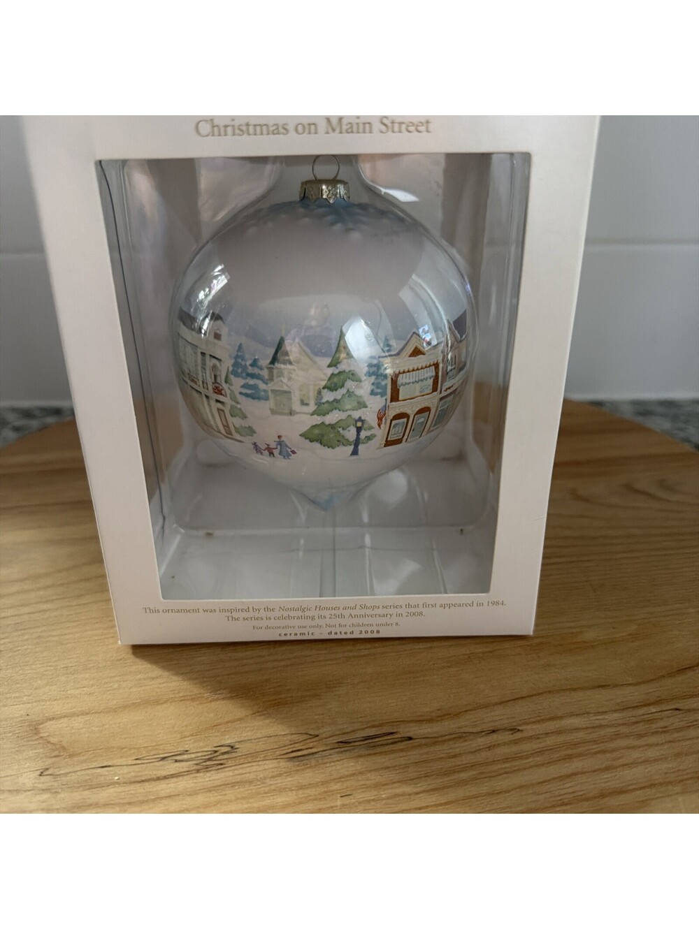 Hallmark Keepsake Ornament Christmas on Main Street 2008 Ceramic Teardrop Ball